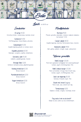 lunchkaart bistro belle